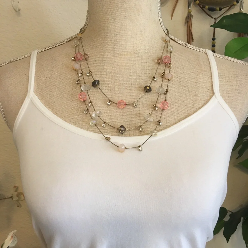 Vintage 90s multi strand layered chain necklace